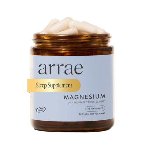 Arrae Magnesium Supplement, Magnesium Glycinate, Citrate & L-threonate, 250 mg, Support Mood, Sleep, Nerves, and Muscles,90 Capsules ArraeBuy Supplements Australia