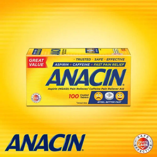 Anacin Fast Pain Relief Pain Reducer Aspirin Tablets, 200 Tabs (Value Pack of 2) ANACINBuy Supplements Australia