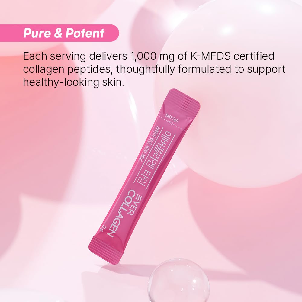 EVER COLLAGEN TIME NEWTREE Low Molecular Multi Marine Collagen Peptides Protein Powder Stick for Skin Hair Nail Health & Beauty Type I III Collagen Supplement for Women Men, 30 Packets (Apple Flavor) EVER COLLAGEN TIME buy supplements Au