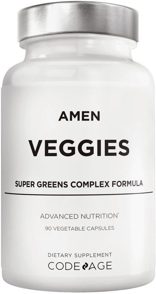 Amen Veggies, Daily Veggies Vitamins Supplement, Vegetables Vegan Blend & Whole-Food Raw Greens Multivitamin Capsules, Mushroom Complex, Superfood, Minerals, Green Vegetable Nutrients, Non-GMO, 90 ct AmenBuy Supplements Australia