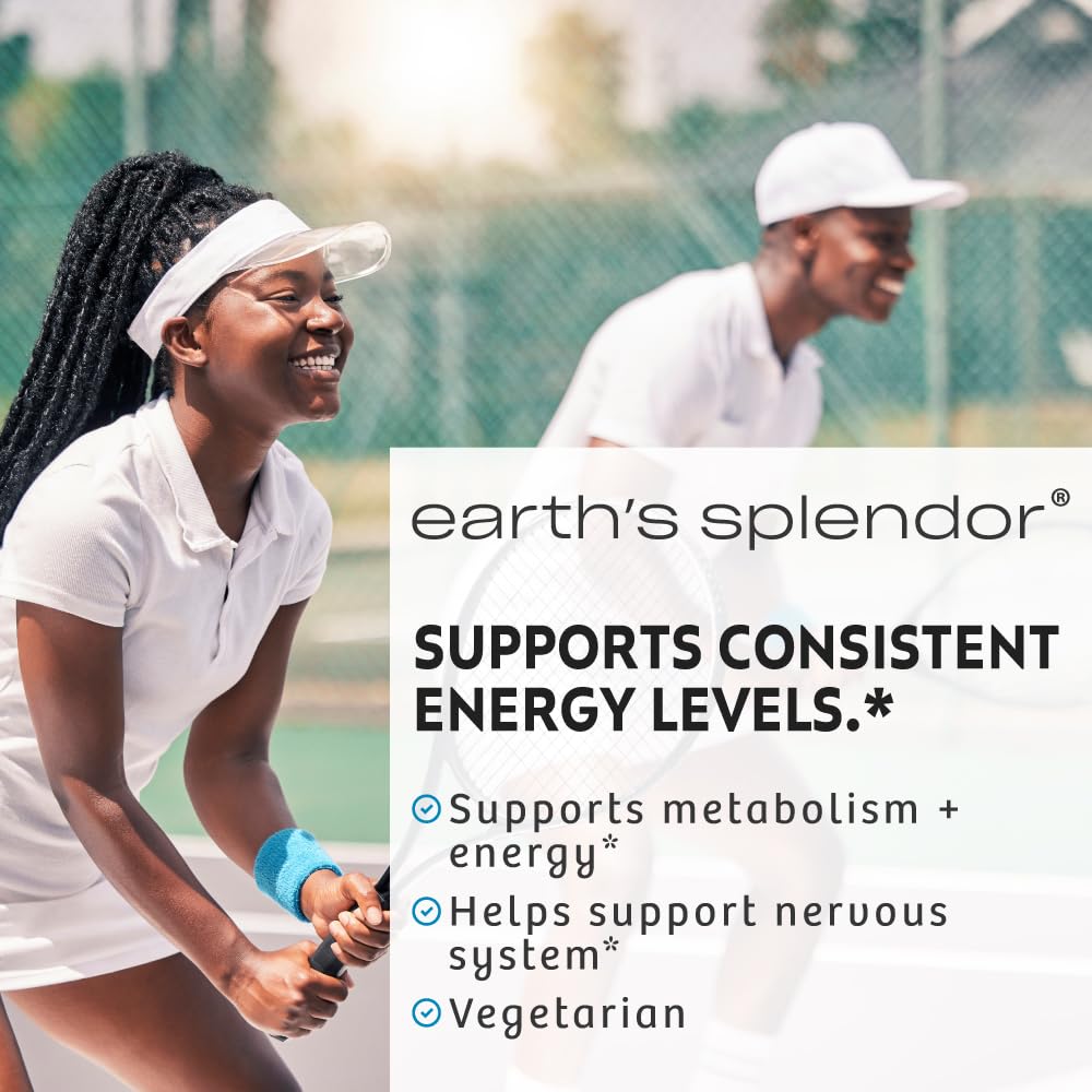 Earth's Splendor Energy Supplements, with Vitamin B12, No Artificial Color or Flavor, Gluten Free, Energy Metabolism Support
