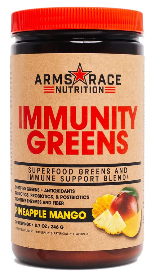 Arms Race Nutrition Immunity Greens Superfood Greens and Immune Support Blend - 9.2 oz. (30 Servings) (Pineapple Mango) Arms Race NutritionBuy Supplements Australia