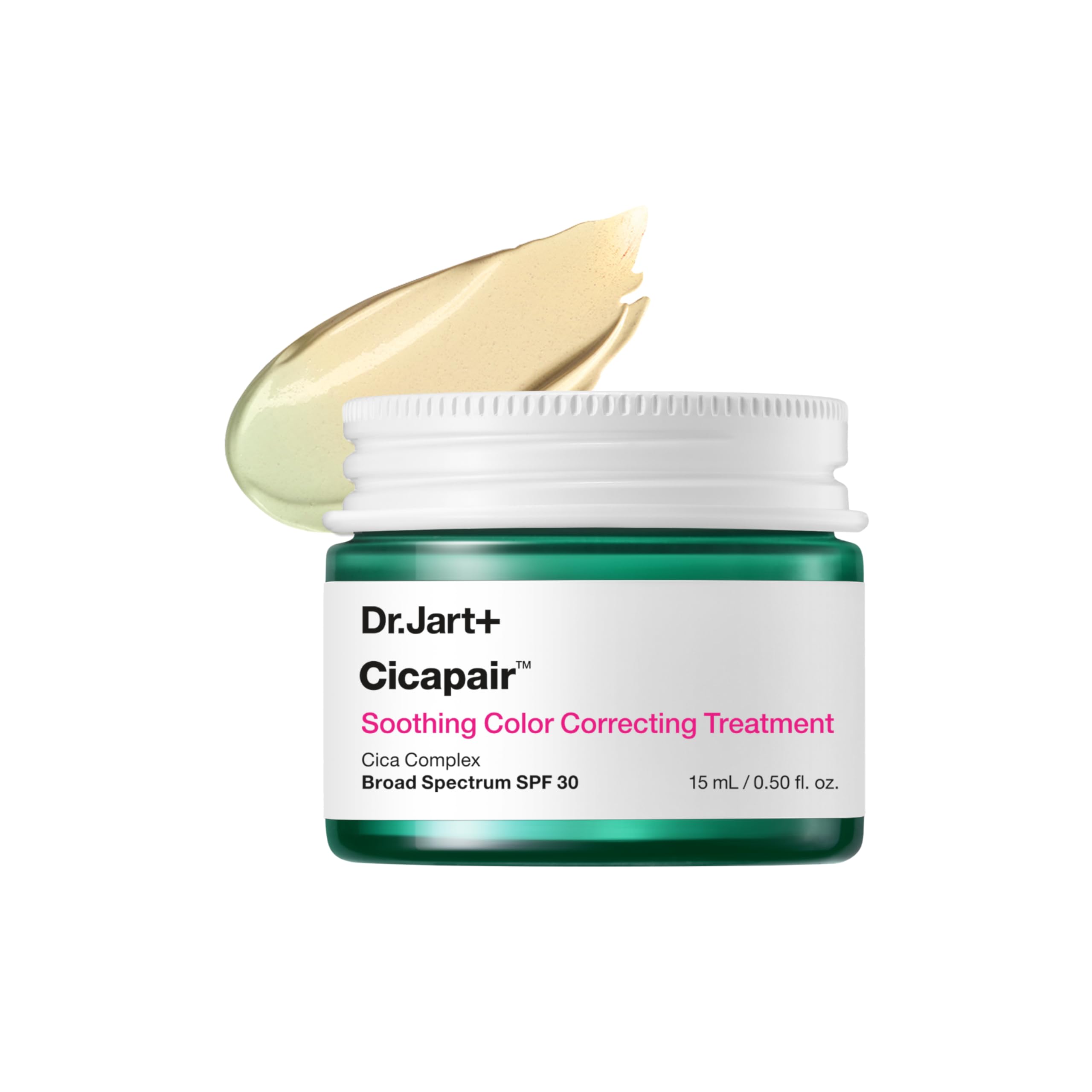 Dr.Jart+ Cicapair Soothing Color Correcting Treatment SPF 30 with Centella Asiatica Extracts | cc cream | Rosacea Treatment | Korean Skin Care, 0.5 Fl Oz