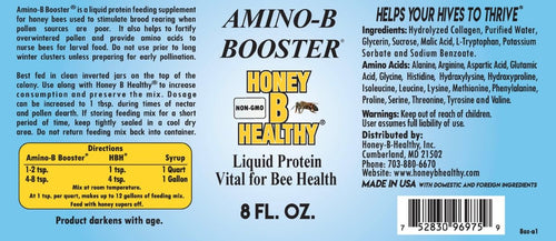 Amino-B Booster 8 oz. Bottle, Liquid Protein Vital for Bee Health Honey B HealthyBuy Supplements Australia