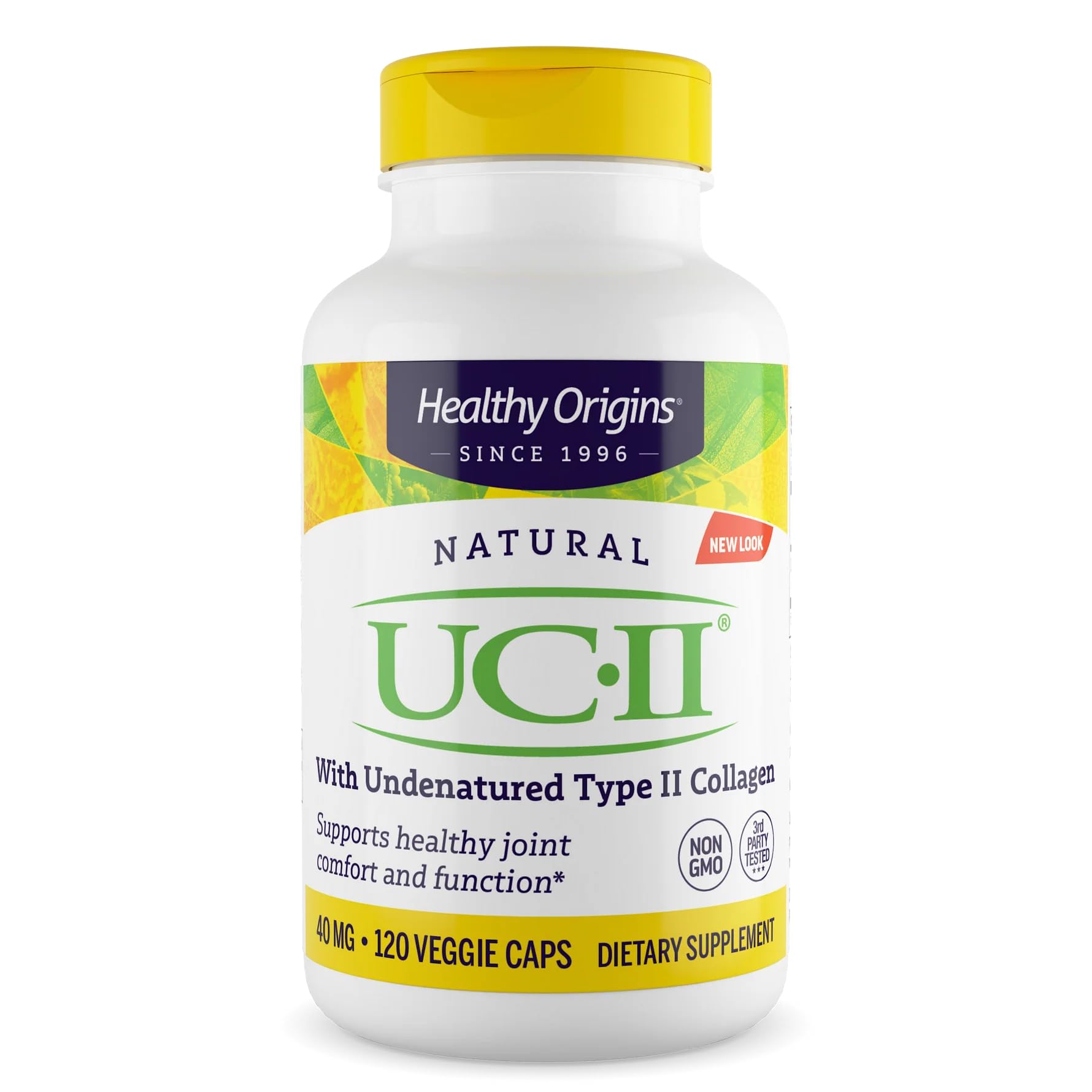 Healthy Origins UC-II 40 mg, 120 Veggie Capsules - Featuring Clinically Studied Undenatured Type II Collagen - Supports Joint Comfort, Mobility & Flexibility