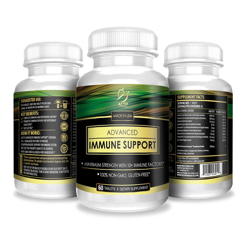 Actif Advanced Immune Support with 10+ Factors for Immunity Booster - 100% Natural, Non-GMO, 60 count ACTIF buy supplements Au