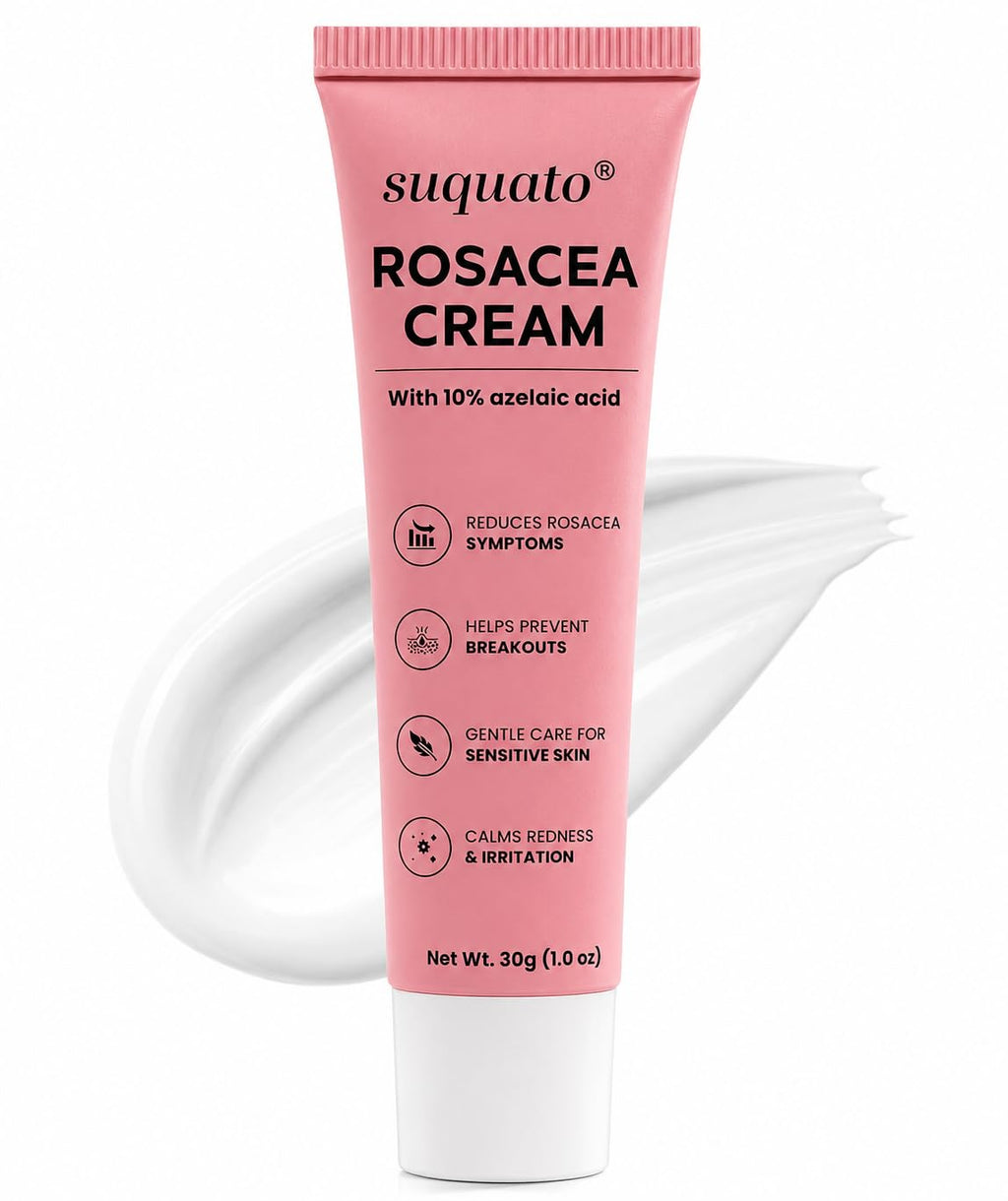 suquato 10% Azelaic Acid Cream – Rosacea Treatment for Face & Redness Reducing Face Cream – Redness & Blemish Care for Sensitive Skin