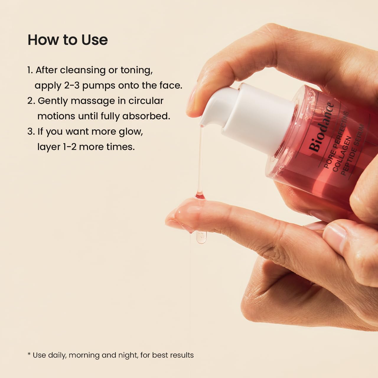 BIODANCE Pore Perfecting Collagen Peptide Serum, Skin Firming & Radiance, Plumping,