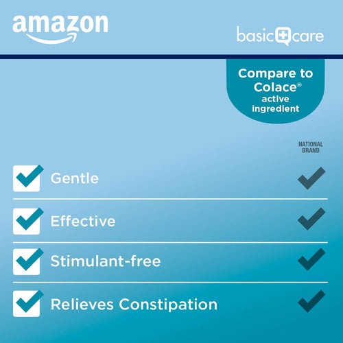 Amazon Basic Care Stool Softener Laxative, Docusate Sodium 100 mg, Softgels, For Constipation Relief, 100 Count Amazon Basic Care buy supplements Au