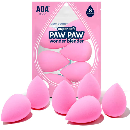 AOA Studio Collection makeup Sponge Set Latex Free and High-definition Set of 6 makeup Wonder blender For Powder Cream and Liquid, Super Soft Wonder Beauty Cosmetic AOA STUDIOBuy Supplements Australia