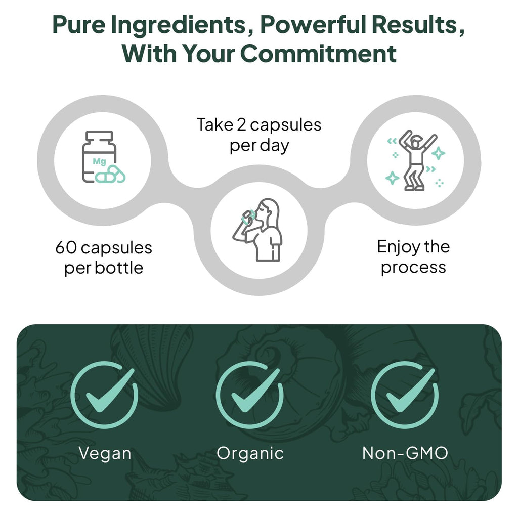 Organics Ocean Better Calcium - Organic Red Algae Calcium with Vitamin D3 and K2 Supplements - Supports Bone Structure, Joint Comfort & Encourages Healthy Aging