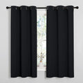 NICETOWN Pitch Black Solid Thermal Insulated Grommet Blackout Curtains/Drapes for Bedroom Window