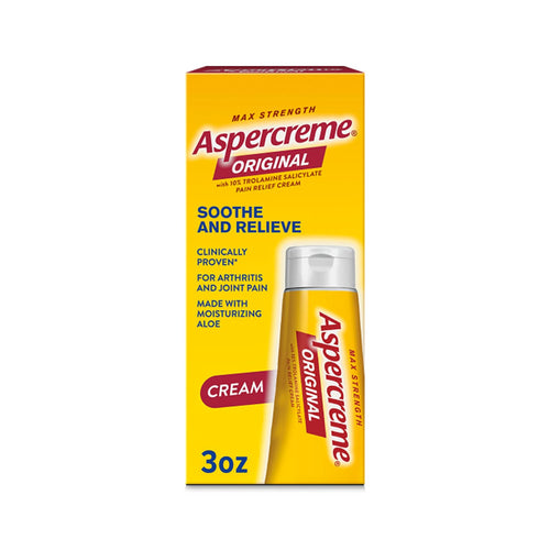 Aspercreme Original Pain Relief Cream for Arthritis, Joint & Muscle Pain, Non-Greasy Topical Analgesic with Moisturizing Aloe & Max-Strength 10% Trolamine Salicylate, 3 oz. AspercremeBuy Supplements Australia