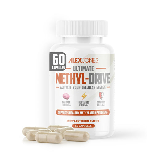 Alex Jones Naturals Methyl Drive Vitamin B Methylated Complex Formula – Mitochondrial Support Supplement w/ CoQ10, PQQ Supplement, Magnesium, B Methylated Complex & BioPerine – 60 Capsules Alex Jones NaturalsBuy Supplements Australia