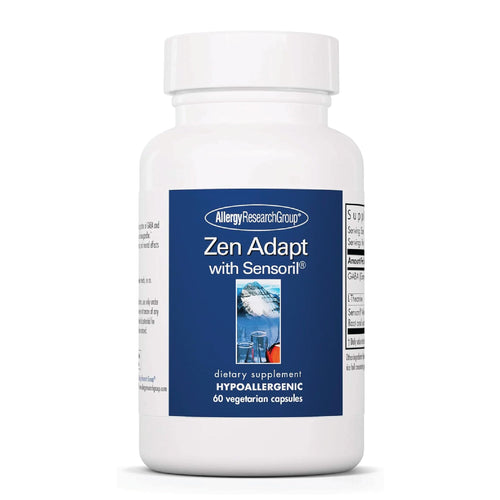 ARG Zen Adapt - 200 mg L-Theanine, 125 mg Ashwagandha & 550 mg GABA - Supports Stress Response and Calmness - Vegetarian Capsules - Hypoallergenic Formula - 30 Servings - 60 Capsules Allergy Research GroupBuy Supplements Australia