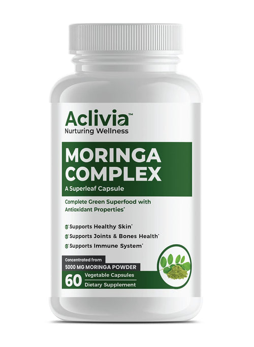 Aclivia - Moringa Complex - Maximum Strength Moringa Oleifera Leaf & Seed Supplement - Superfood Capsules with Antioxidant Properties - 5000mg - 60 Capsules AcliviaBuy Supplements Australia