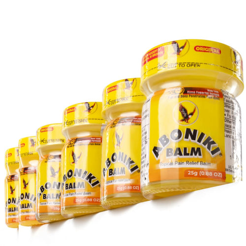 Aboniki Balm (6 Plastic Jars) – Powerful Topical Pain Relief Balm for Sore Muscles and Joints | Anti Inflammatory Analgesic Rub with Cooling Menthol for Back, Knee, Neck, Shoulder, Wrist & Body Ache AbonikiBuy Supplements Australia