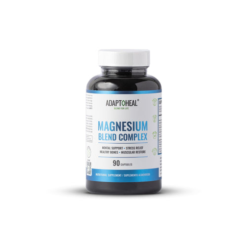 Adaptogen Magnesium Blend Complex supplement bottle on a white background