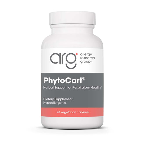 Allergy Research Group PhytoCort Supplement - Respiratory Support, Lung Health, Lung Detox, Lung Cleanse, Healthy Breathing, Herbal Support, Reishi, Licorice, Noni, Vegetarian Capsules - 120 Count Allergy Research GroupBuy Supplements Australia