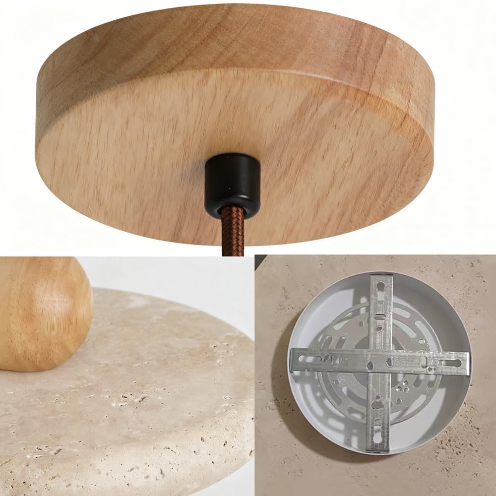 BFFGKGL Modern Minimalist Dome Yellow Travertine Bedside Pendant Light Nordic Natural Stone Hanging Lamp Japanese Vintage Marble Industry Kitchen Island Chandelier for Bedroom Living Room Dining Room BFFGKGLBuy Supplements Australia