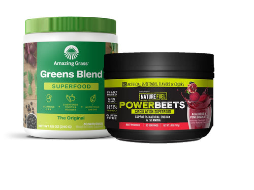Amazing Grass Greens Blend Superfood: Super Greens Powder Smoothie Mix for Boost Energy, 30 Servings & Nature Fuel Power Beets Powder, Beet Root Powder, Support Natural Energy, 30 Servings Amazing GrassBuy Supplements Australia