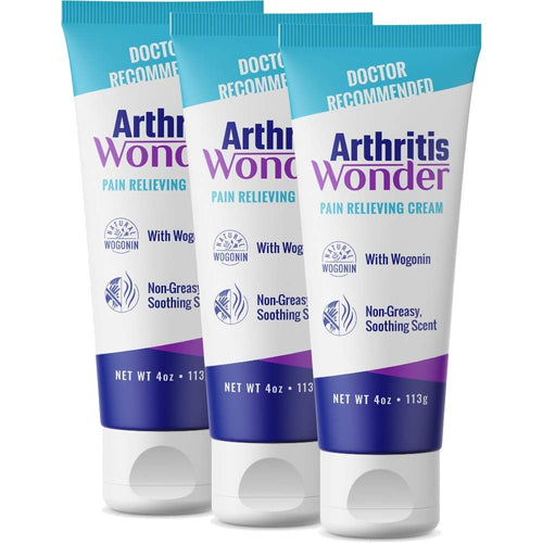 Arthritis Wonder Pain Relief Cream, 4 oz – Arthritis Pain Relief Cream for Hand, Knee, Foot and Wrist Joints – Fast-Acting, Deep Penetrating, Non-Greasy Formula with Natural Wogonin - 3 Pack Arthritis WonderBuy Supplements Australia