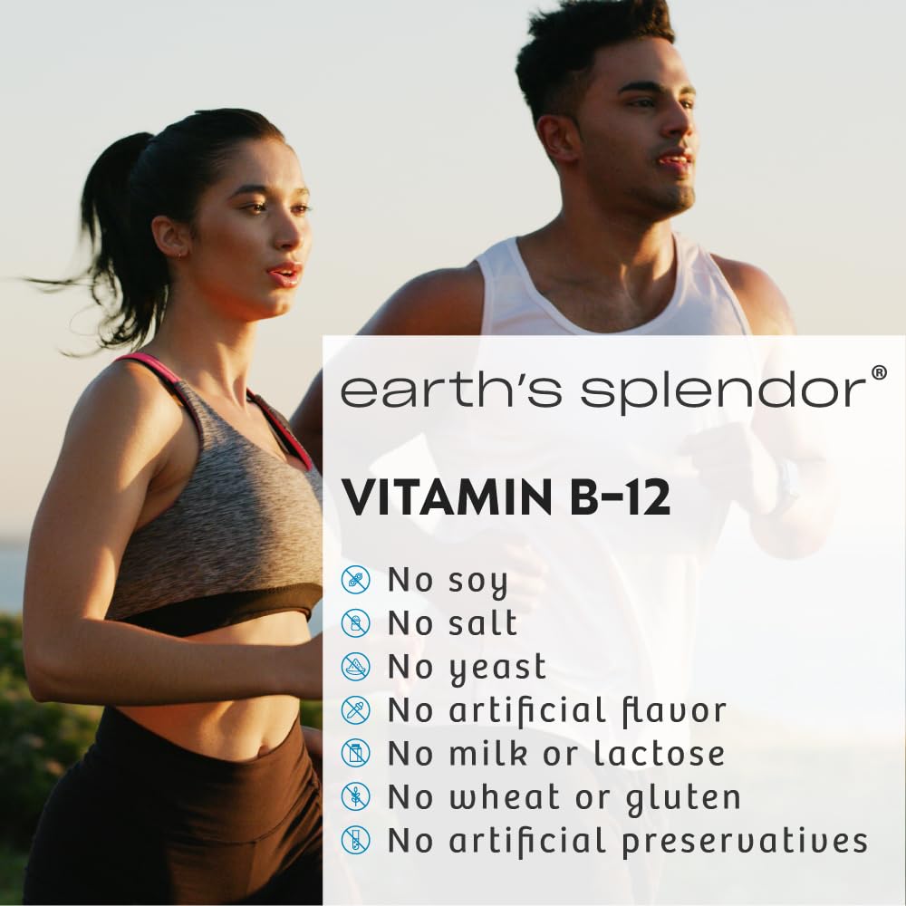 Earth's Splendor Energy Supplements, with Vitamin B12, No Artificial Color or Flavor, Gluten Free, Energy Metabolism Support