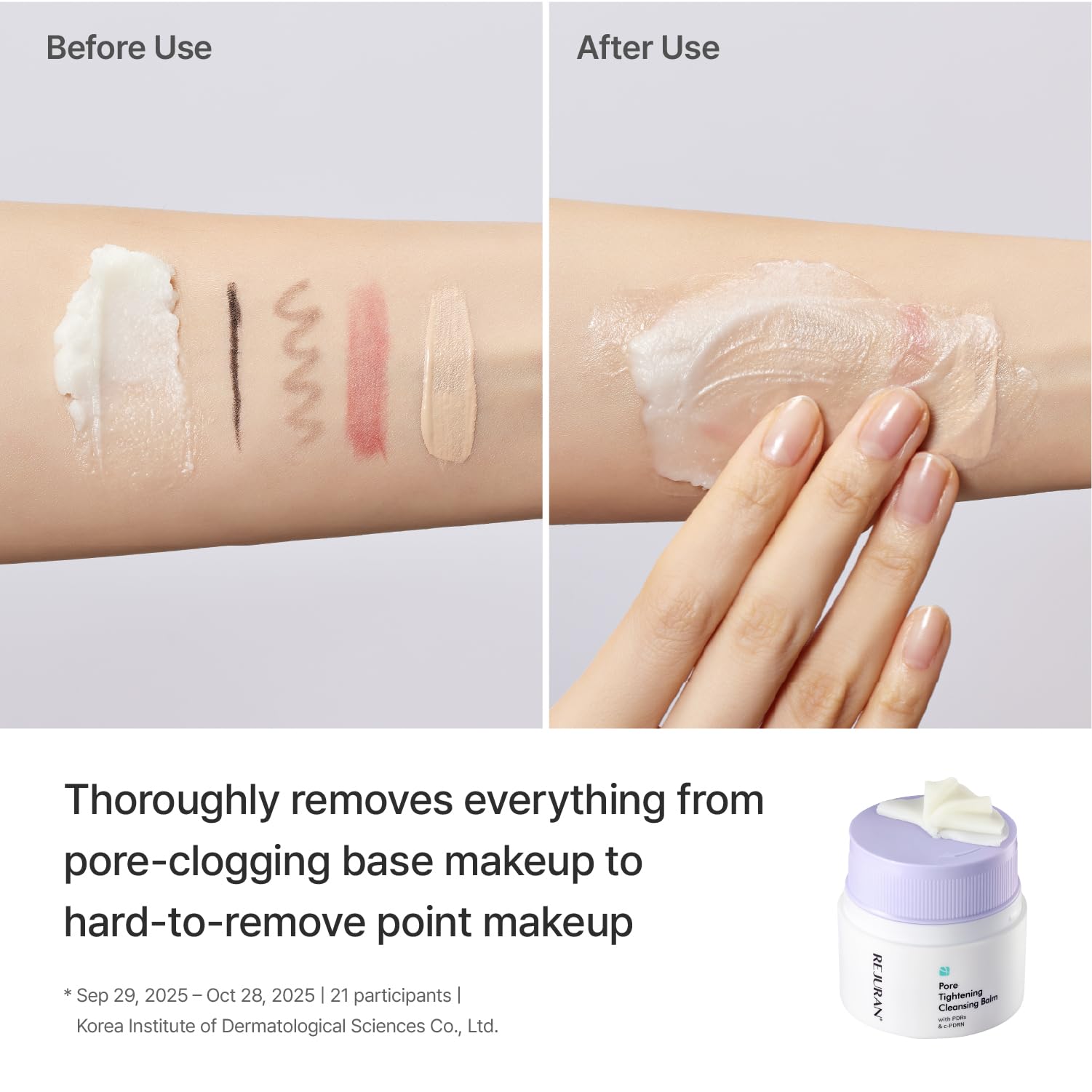 REJURAN® Pore Tightening Cleansing Balm with PDRx & c-PDRN 50ml – Deep Makeup & Blackhead Cleanser with Salmon DNA & Tannin Complex – 3-Step Transforming Balm, Fragrance-Free