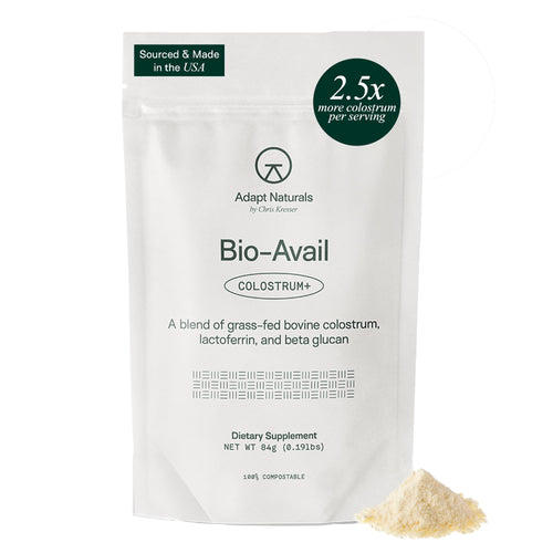 Adapt Naturals Colostrum Supplement with Lactoferrin & Beta-Glucan, Bio-Avail Grass Fed Bovine Colostrum Powder for Gut Health, Immune Support & Vitality | Non-GMO, 2500mg, Unflavored - 30 Days Supply ADAPT NATURALS BY CHRIS KRESSERBuy Supplements Australia