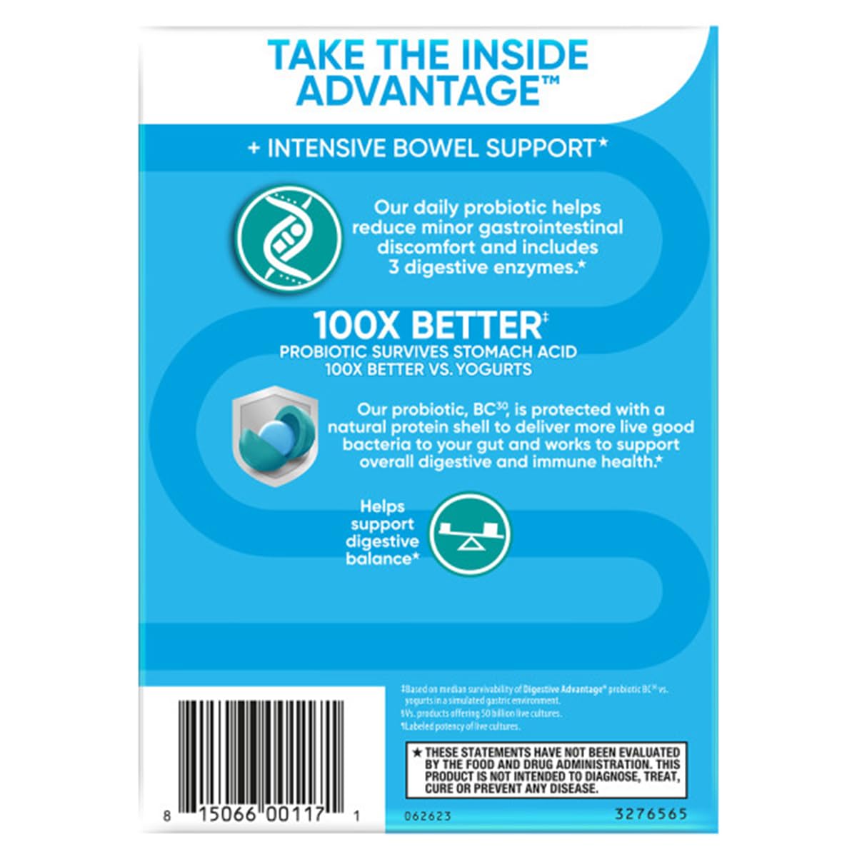 Digestive Advantage IBS Probiotics for Digestive Health & Intensive Bowel Support for Women & Men with Digestive Enzymes, Occasional Bloating & Gut Health, 96 Count Capsules (Pack of 2)