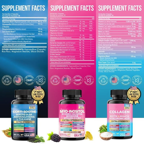 ALongDeng She Shines Set - Ultimate Women's All-in-One Supplement with Corti-Soothe, Myo-Inositol, Collagen & Extra Strength Ingredients ALongDengBuy Supplements Australia
