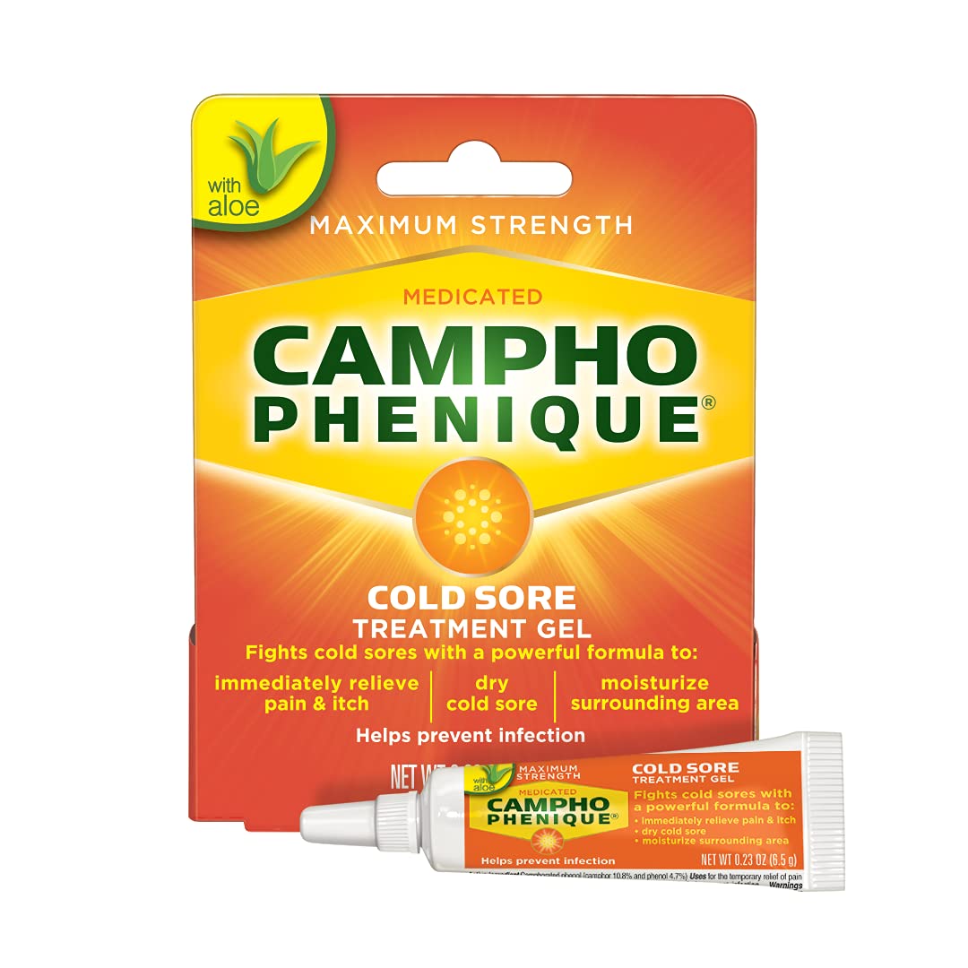 Campho Phenique Cold Sore and Fever Blister Treatment for Lips, Maximum Strength Provides Instant Relief, Helps Prevent Infection To Promote Healing, Original Gel Formula, 0.23 Oz Campho-Phenique buy supplements Au