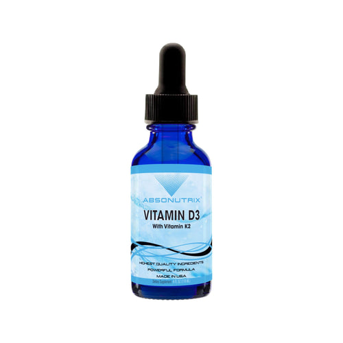 Absonutrix Vitamin D3 K2 Drops, 390mg, 4 Oz Liquid, 302 Servings, Made in USA, Quick Absorption, Quality Potent Ingredients, Non-GMO, GMP Certified, Cruelty-Free Products, Bone Strength Supplements AbsonutrixBuy Supplements Australia