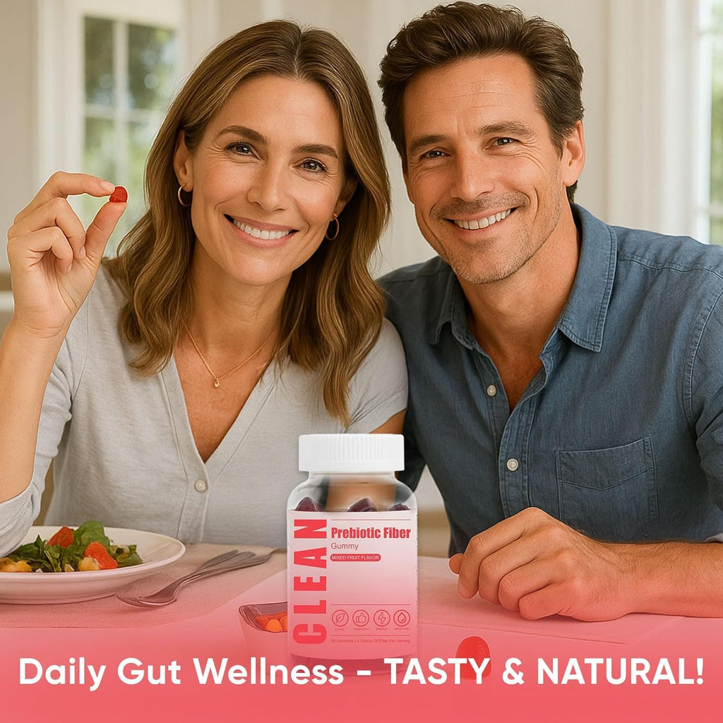 6525080 Clean Prebiotic Fiber Gummy, Clean Fiber Gummies for Men, Men Prebiotic Supplement for Digestive Gut Health, Non-GMO, 60 Gummies - FENGGESTORE20
