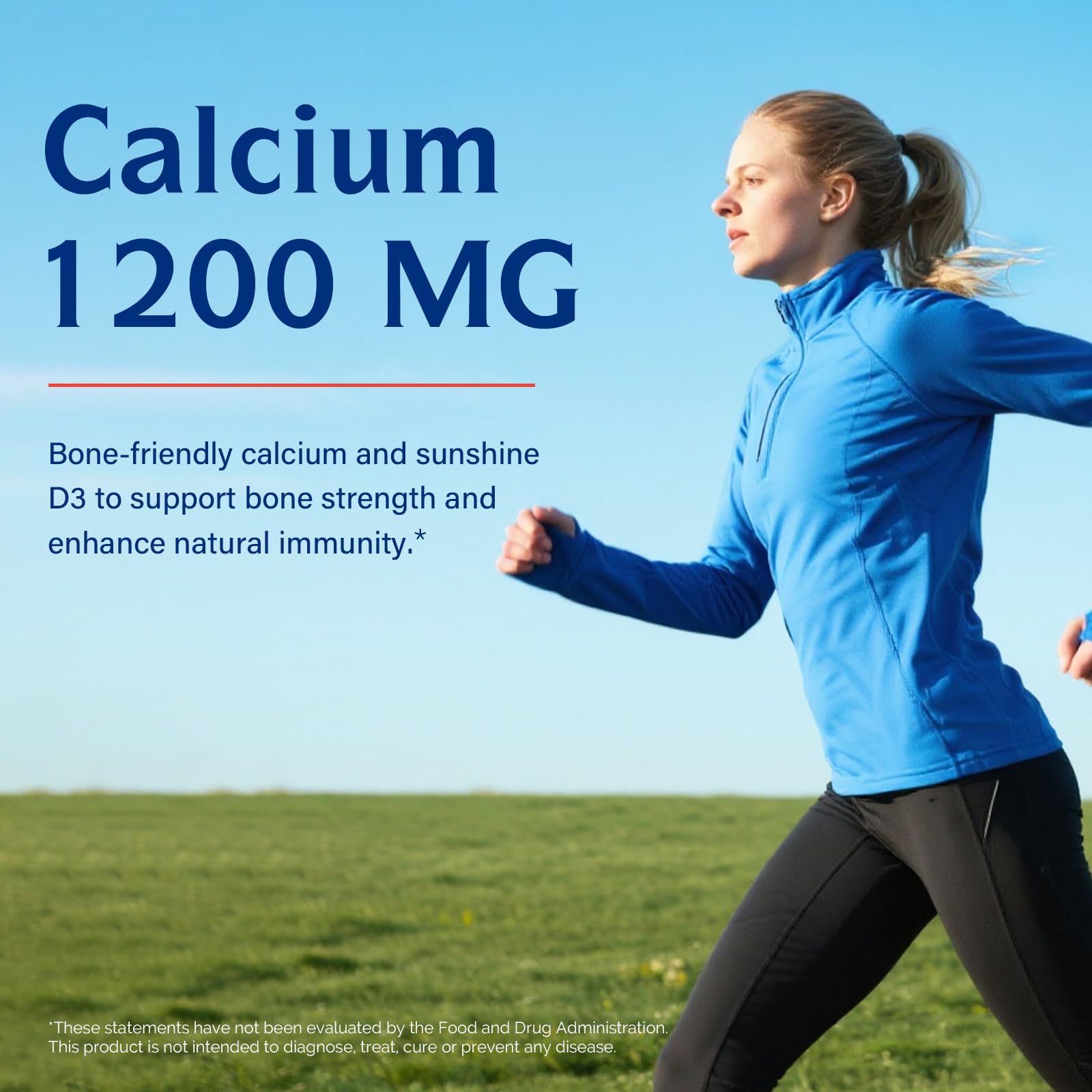 Innate Vitality Calcium 1200 mg with Vitamin D3, 5000IU Vitamin D3, Absorbable Calcium Supplement, Non GMO, No Gluten, for Bone, Immunity, 90 Tablets