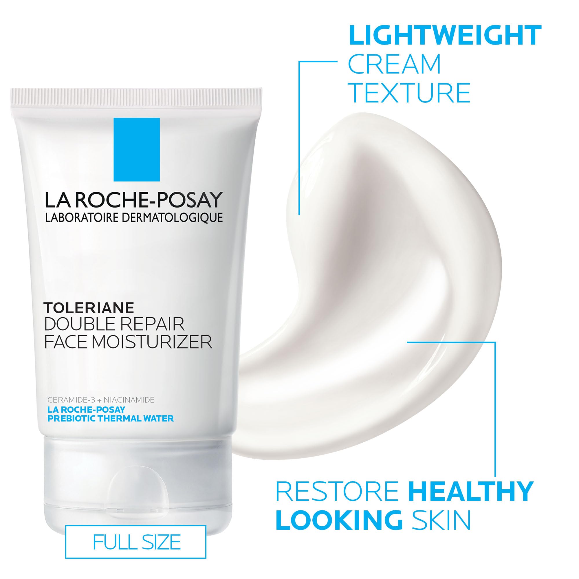 La Roche-Posay Toleraine Skin Care Set, Double Repair Face Moisturizer 100ml & Purifying Foaming Facial Cleanser 50ml, Oil Free Moisturizer & Face Wash For Oily Skin,