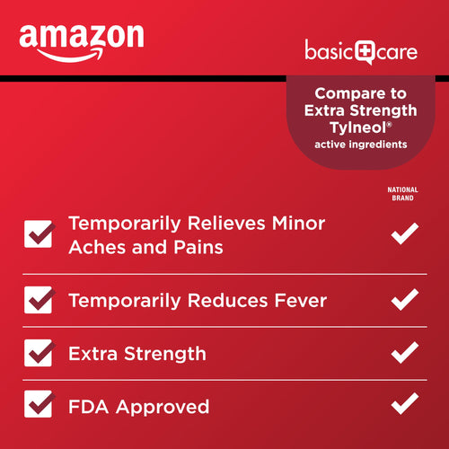 Amazon Basic Care Extra Strength Pain Relief, Acetaminophen Caplets, 500 mg, Pain Reliever/Fever Reducer, 100 Count Amazon Basic Care buy supplements Au