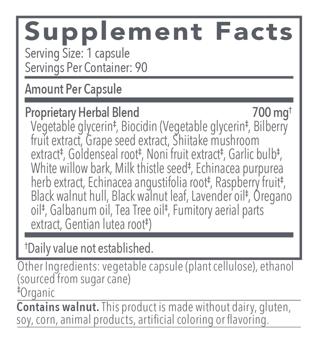 Biocidin Capsules - Biofilm Disruptor - Supports Gut Detox Cleanse, Healthy Microbial Balance, Immune Function & Gut Health - Professional-Grade Herbal Supplement with 18 Botanicals (90 Capsules) Bio-Botanical Research buy supplements Au