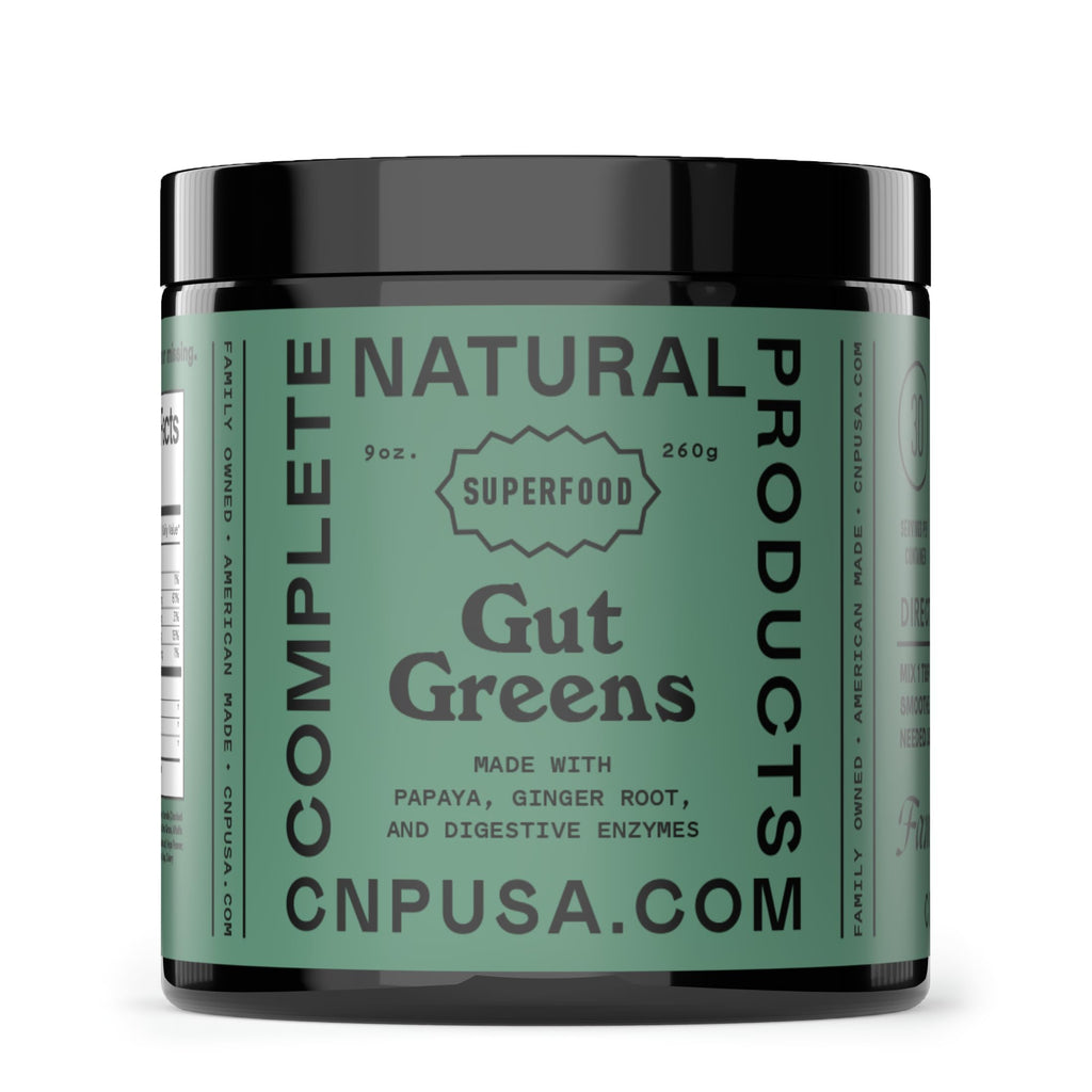 Gut Greens Superfood Powder Formula Supplement - Amazing Raw Digestive Enzyme Supplements Grass Mix, 9oz, 30 Servings