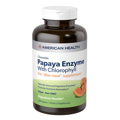 American Health Chewable Papaya Enzyme with Chlorophyll 600 Chwbls