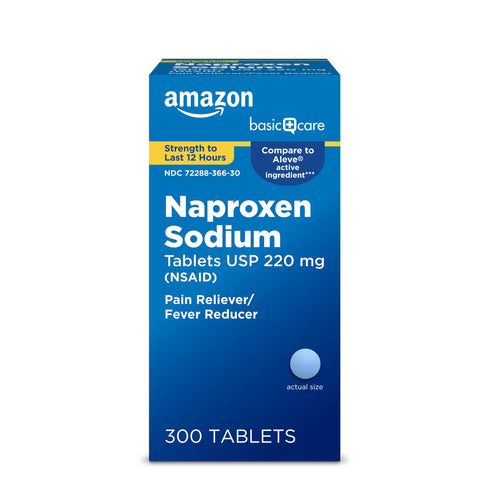 Amazon Basic Care Naproxen Sodium Tablets 220 mg, Pain Reliever/Fever Reducer (NSAID), 12-Hour Relief for Headache, Backache, Menstrual Pain, Muscle Aches, Arthritis, 300 Count Amazon Basic Care buy supplements Au