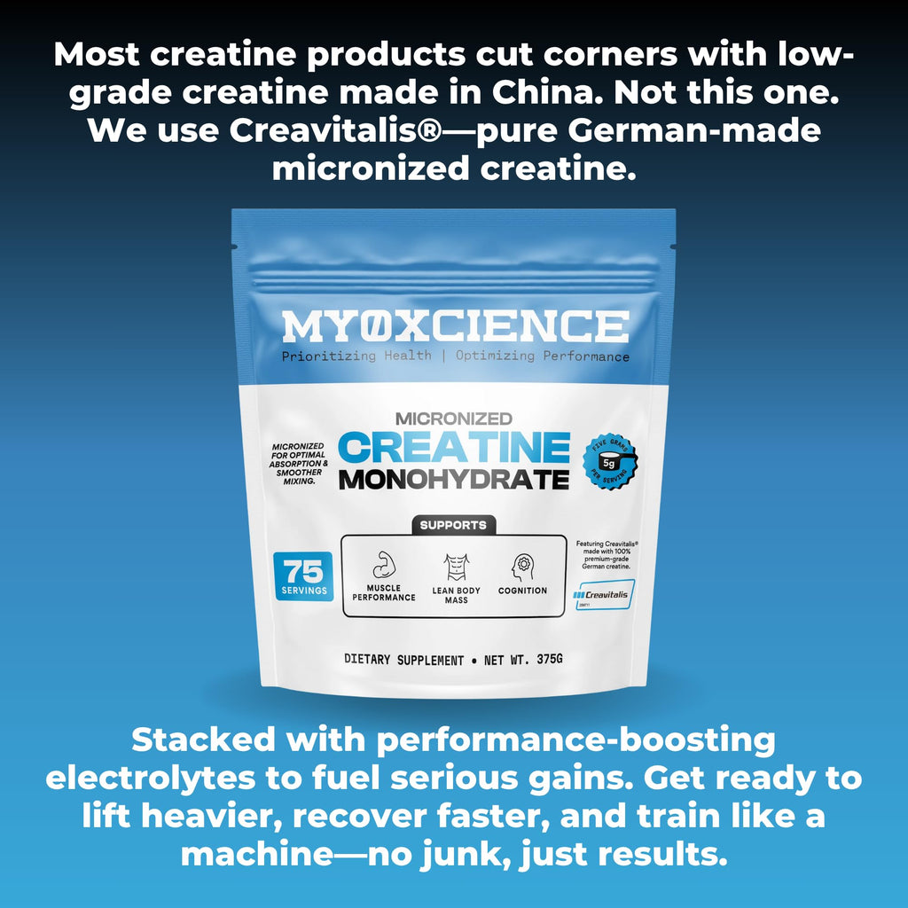MYOXCIENCE Micronized Creavitalis Creatine | The World’s Purest Micronized Form of Creatine Monohydrate | Supports Muscle Performance, Lean Body Mass, & Cognition | 75 Servings MYOXCIENCE buy supplements Au