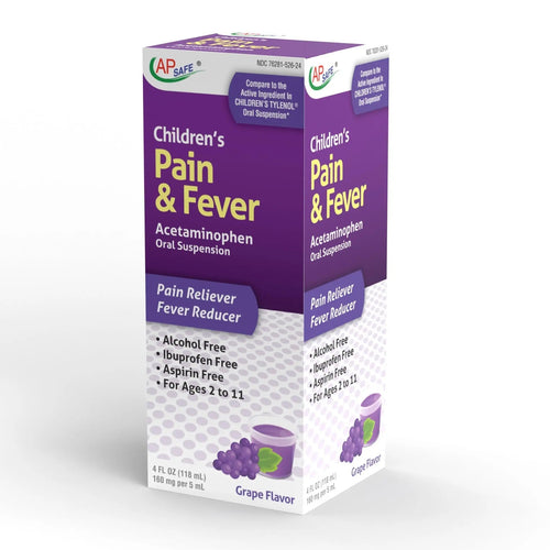 APSAFE Children's Pain&Fever Relief Acetaminophen Oral Suspension Grape Flavor 4oz APSAFEBuy Supplements Australia