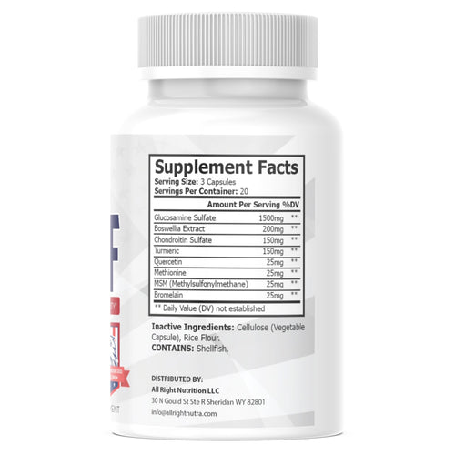 All Right Nutrition Joint Chief - Joint & Muscle Support - Mobility Aid - 60 Capsules All Right NutritionBuy Supplements Australia