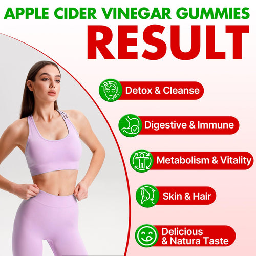 Apple Cider Vinegar Gummies, Advanced ACV Gummy with Probiotics, BHB, B12 and Keto Support - Keto Acv Gummies for Detox, Metabolism, Digestion,