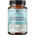 Magnesium Ashwagandha | Calming Magnesium Supplement for Adults | Relax, Rest, Calm Mood & Sleep Support | Mag Citrate & Oxide 400 mg + Ashwagandha 500 mg | Muscle Health & Stress Relief | 120 Ct Nobi NutritionBuy Supplements Australia