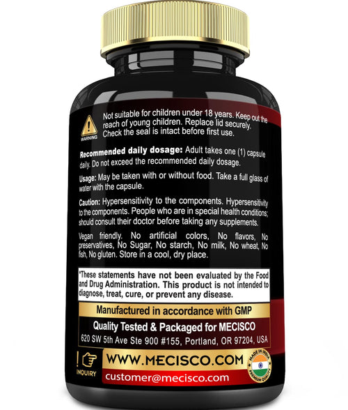 7in1 Irish Sea Moss Capsules 6750 Mg with Organic Bladderwrack & Burdock Root, Turmeric, Apple Cider Vinegar - Raw Seamos Pills for Hair, Skin, Thyroid Healths - 90 Caps for 3-Month Supply MeciscoBuy Supplements Australia