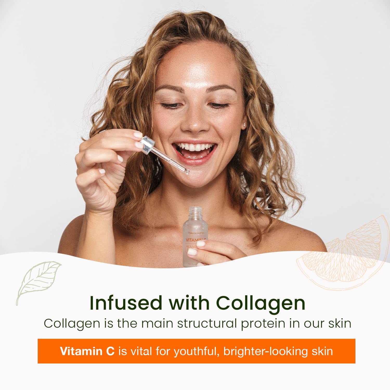 Natural Chemist Vitamin C Serum With Collagen - Dermatologist Tested, Skin Brightening, Anti-Aging, Acne Treatment, Fades Dark Spots, Cruelty Free Korean Skin
