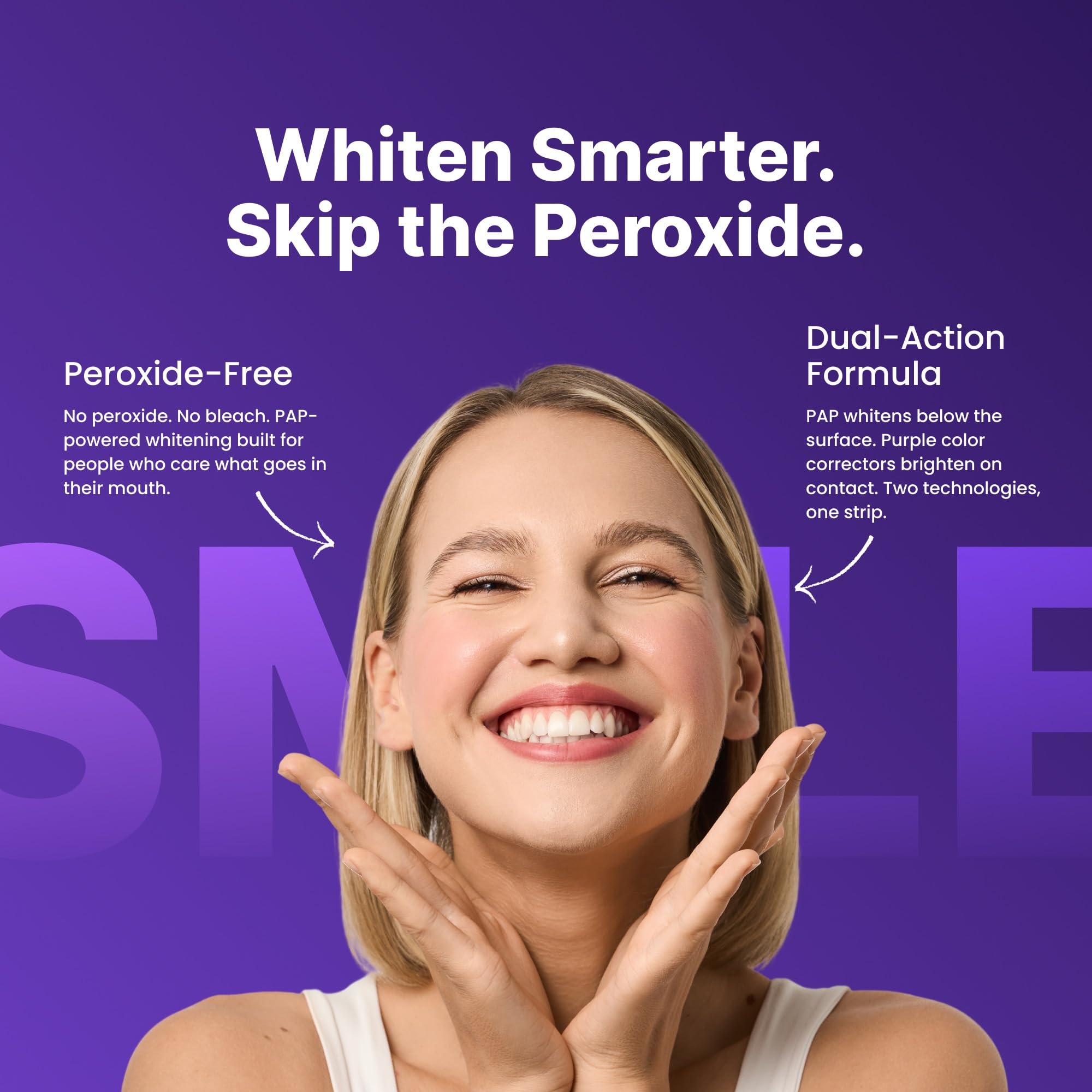 DRDENT Purple Teeth Whitening Strips 21 Treatments - Safe for Enamel - Non Sensitive Teeth Whitening