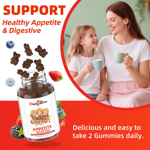 Appetite Booster Gummies for Kids Adults: Appetite Support Supplement with Bromelain Hawthorn Zinc Vitamin B12 for Healthy Digestive & Nutritional Balance, Sugar Free Mixed Fruit Flavor Vegan 30 Days WellcatcherBuy Supplements Australia